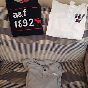 Lot of 3 long sleeve Abercrombie kids shirts xl